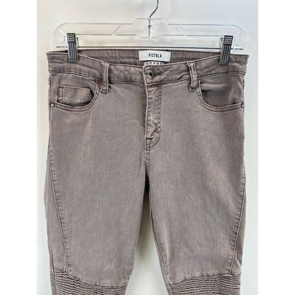 Pistola Womens Size 30 Gray Brown Ribbed Knee Skinny Jeans - Picture 3 of 7